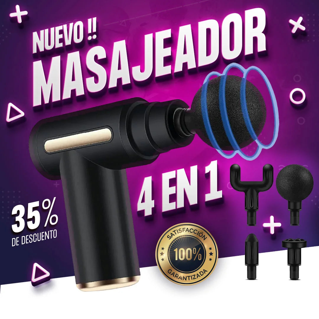 2 Unidades Masajeador Pistola 4 en 1